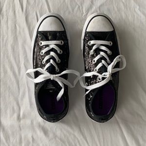 Black-sequin Converse sneakers